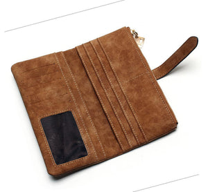 Drawstring Nubuck Leather Wallet