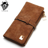 Drawstring Nubuck Leather Wallet