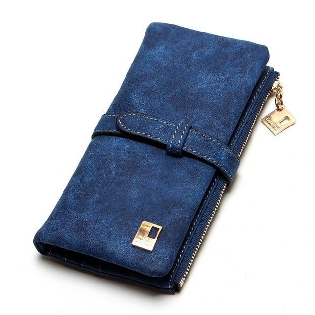 Drawstring Nubuck Leather Wallet