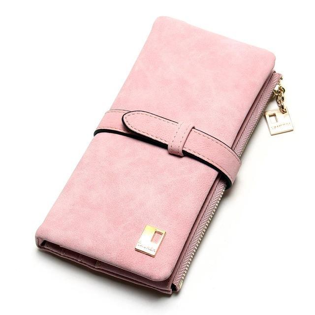 Drawstring Nubuck Leather Wallet