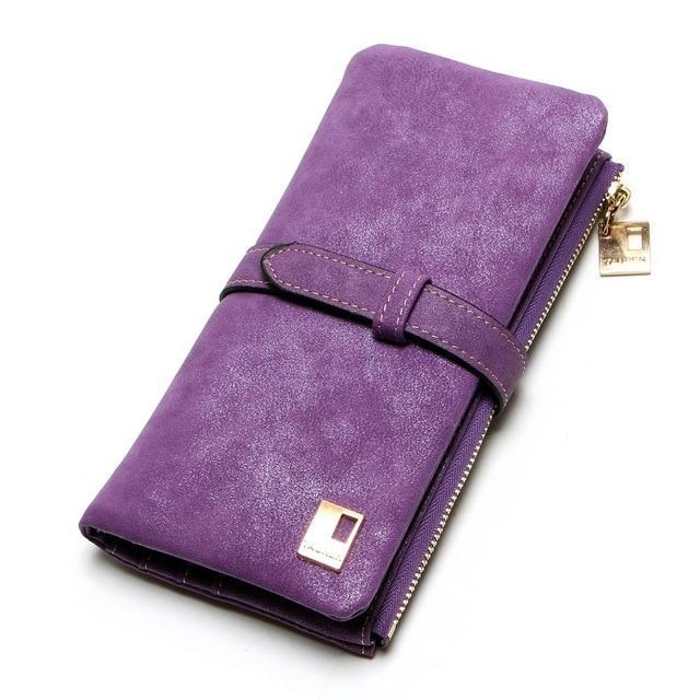 Drawstring Nubuck Leather Wallet