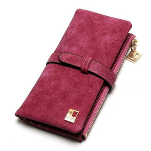 Drawstring Nubuck Leather Wallet