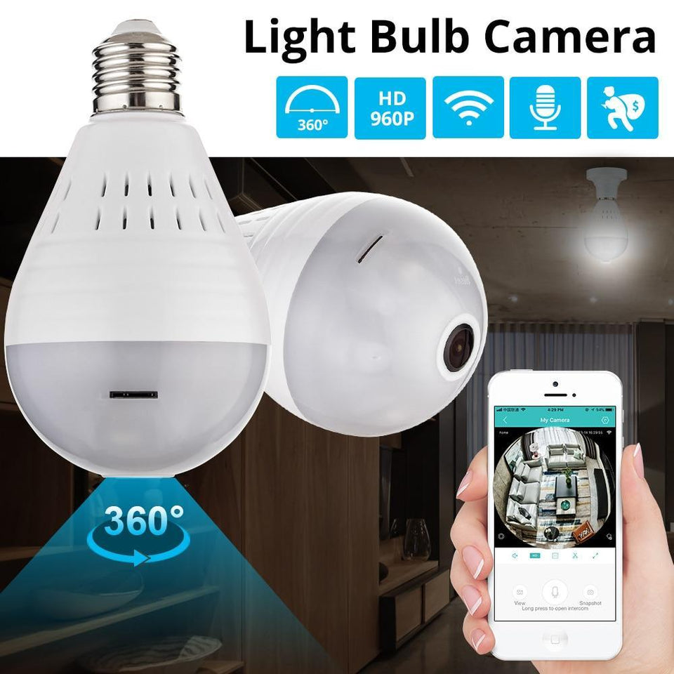 LED Wireless Lamp 360 Degree Camera